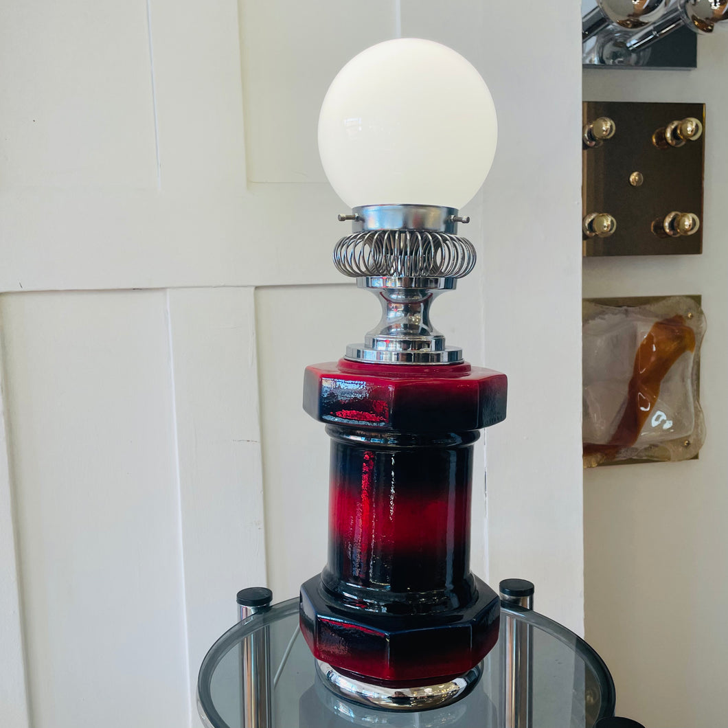FANTASY #306 / Italian ‘Toolbox’ Ceramic & Chrome Lamp