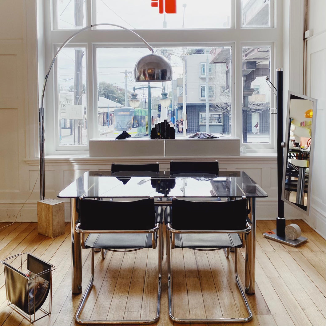 FANTASY #330/ Bauhaus Chrome + Cantilever Dining Setting