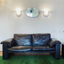 Load image into Gallery viewer, ARTIFEX / Post Modern Black Leather Two Seater Sofa
