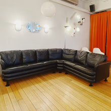 Load image into Gallery viewer, FANTASY #350 / Post Modern Liquorice Leather Seven Seater Sofa
