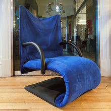 Load image into Gallery viewer, LIGNE ROSET / The Zen Chair in Blue Suede by Claude Brisson

