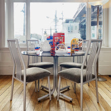 Load image into Gallery viewer, FANTASY #328 / Post Modern Cloudy Grey Tubular Dining Setting
