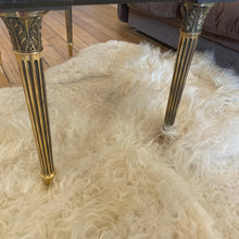 Load image into Gallery viewer, ANTIQUE / Travertine and Brass Coffee Table
