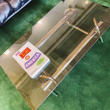 Load image into Gallery viewer, VINTAGE / The Pretzel Chrome + Smoked Glass Coffee Table
