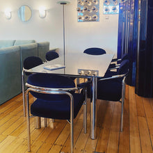Load image into Gallery viewer, FANTASY #284 / Vintage Chrome &amp; Dark Sapphire Dining Setting
