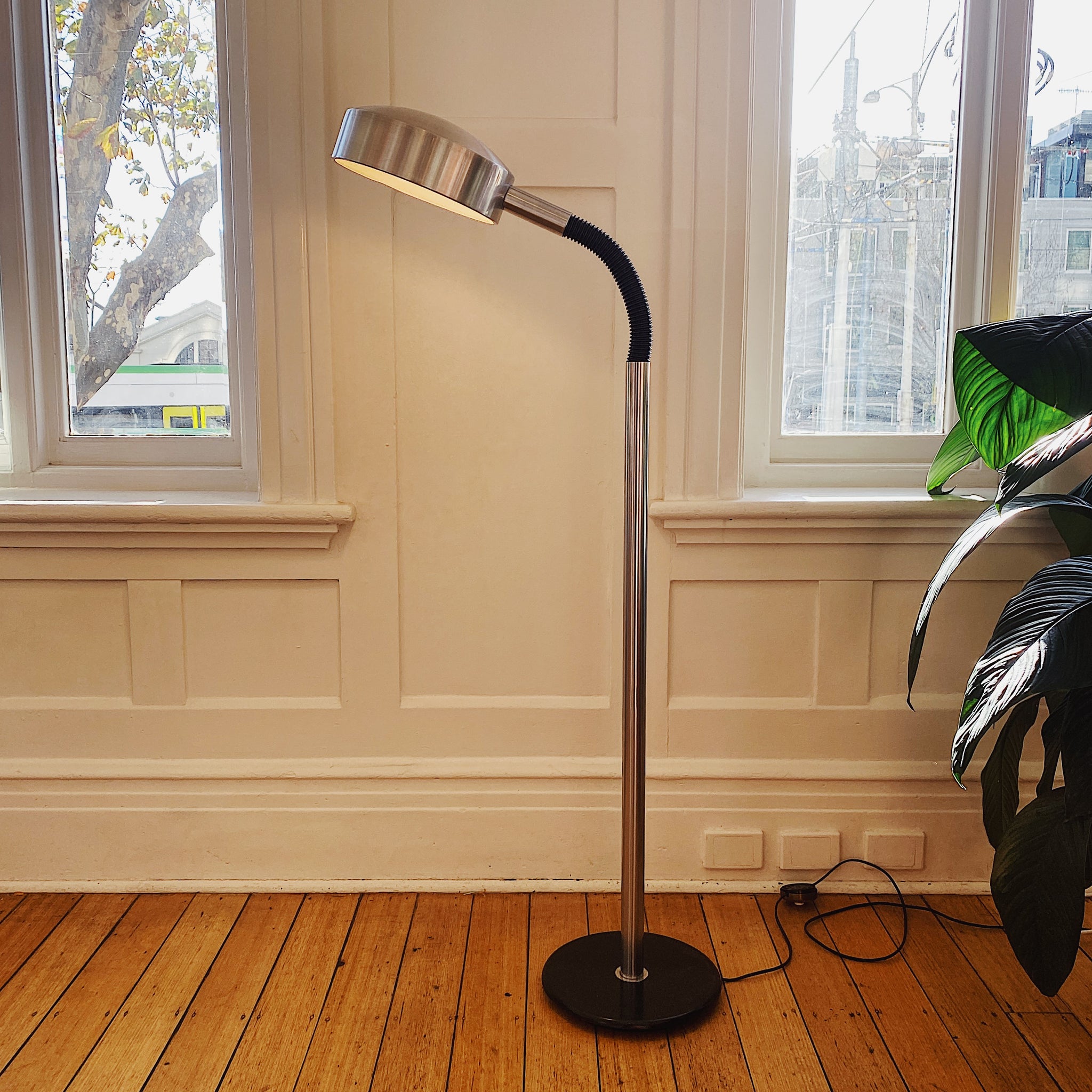 Chrome floor store lamp vintage