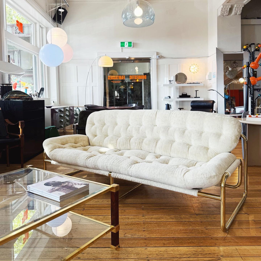 SWED-FORM / 1970s Creamy Regency Sofa by John-Bertil Häggström