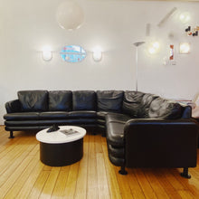 Load image into Gallery viewer, FANTASY #350 / Post Modern Liquorice Leather Seven Seater Sofa
