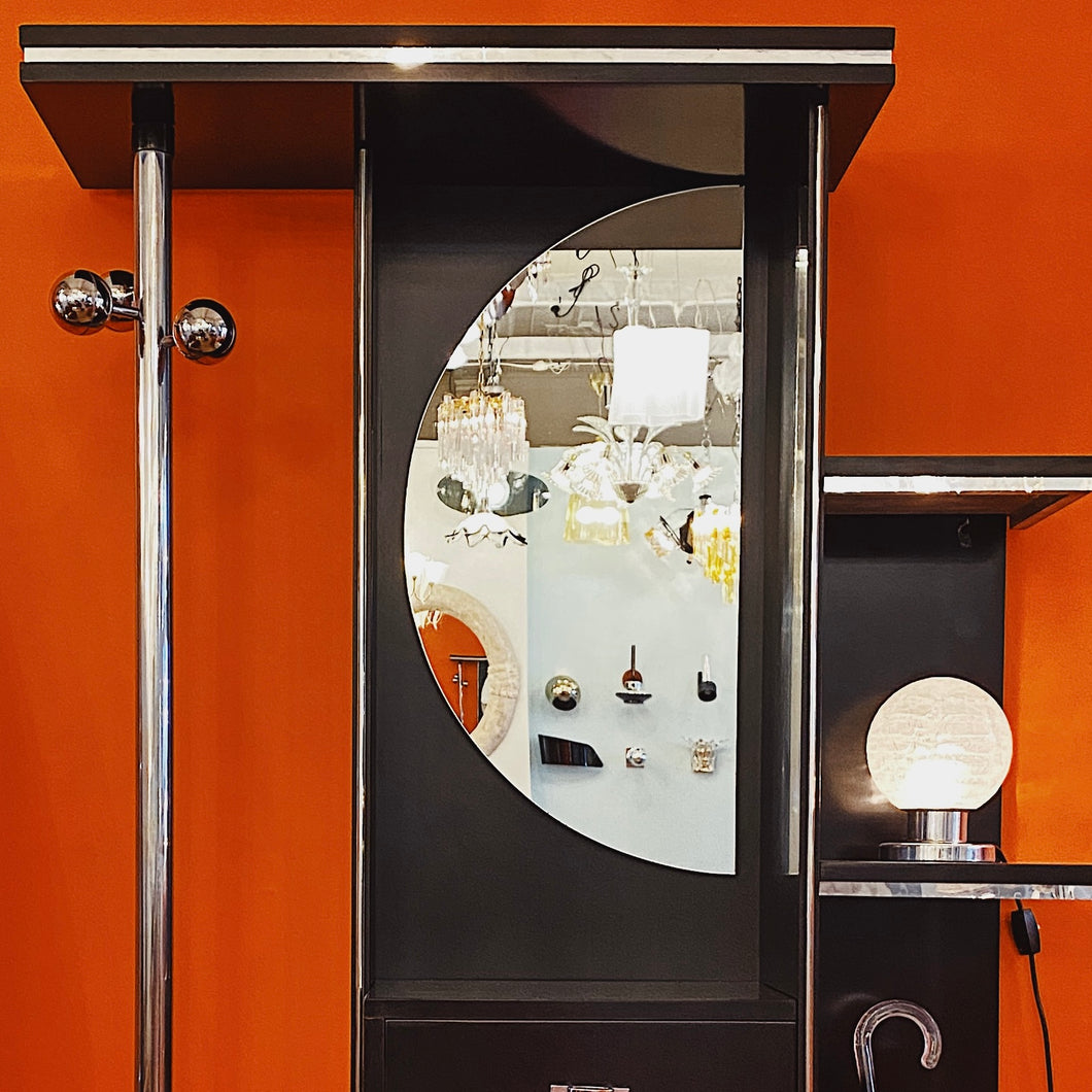 POST MODERN / Chrome Foyer Station with Coat Rack