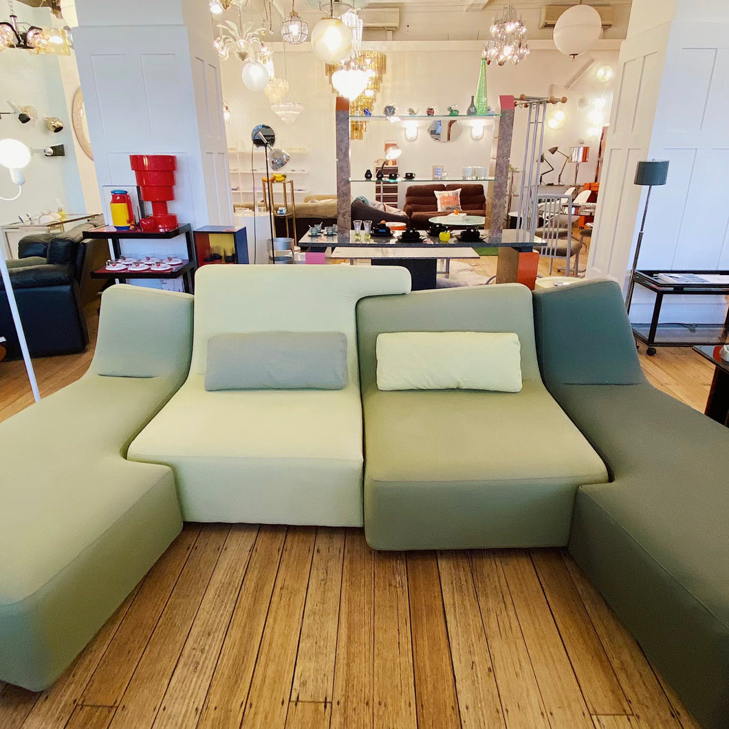 LIGNE ROSET / Confluences Tonal Green Modular Sofa by Philippe Nigro