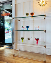 Load image into Gallery viewer, SVALBE FURNITURE SYDNEY/ 1970s Caravelle Lucite &amp; Brass Shelf
