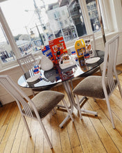 Load image into Gallery viewer, FANTASY #328 / Post Modern Cloudy Grey Tubular Dining Setting

