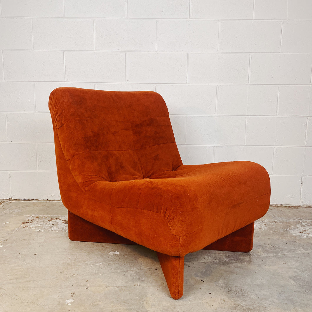 FANTASY #176 / Cross Base 70's Sofa Chair - Rust