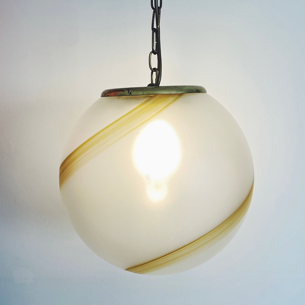VENINI / Murano Handblown Glass Ball Pendant
